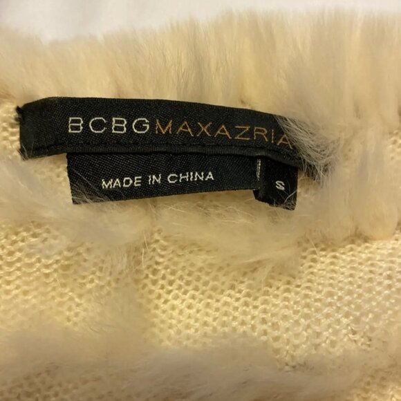 NEW* BCBG MAXAZRIA Rabbit Fur Knit Bolero Shrug Ivory Color Size S - Picture 5 of 5